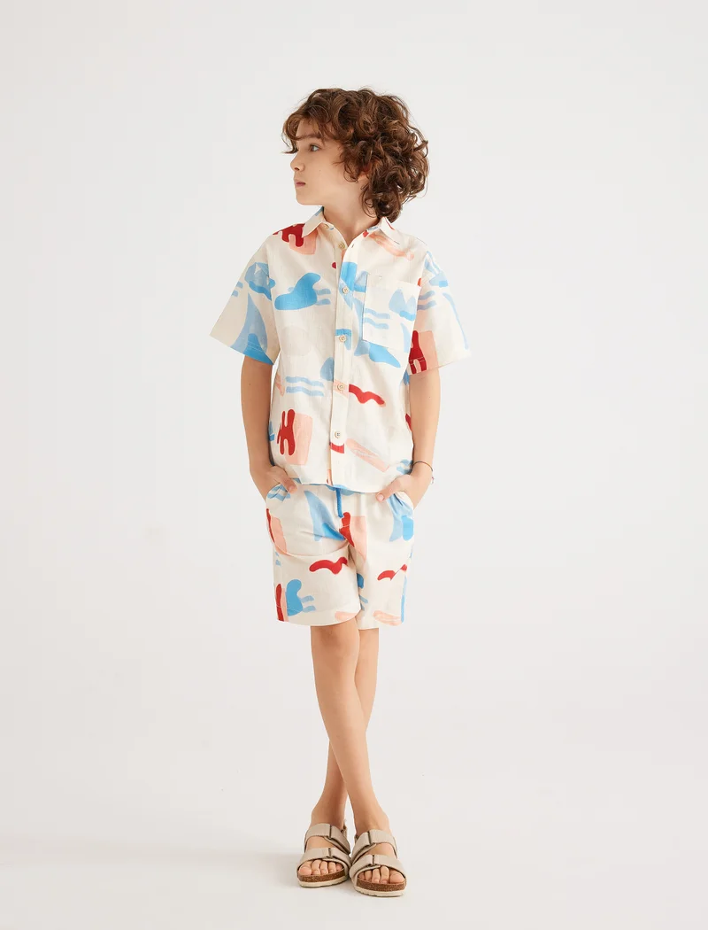 كوتون Printed Cotton Shorts