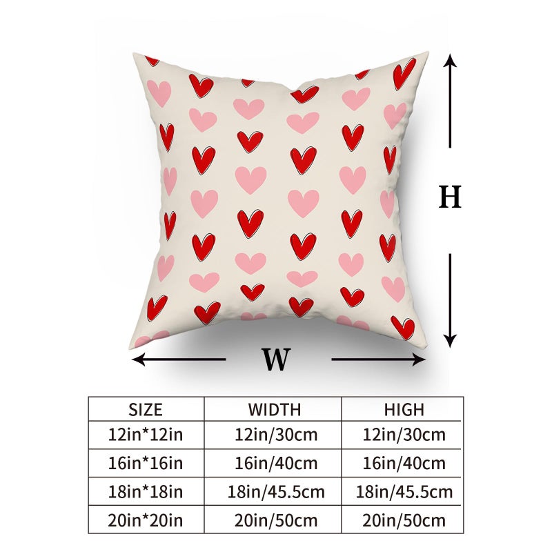 aportt Valentine Pillow Covers 20X20 Inch Red Pink Love Heart Pillow Cases Valentine's Wedding Mother's Day Anniversary Decorative Holiday Throw Pillows Set of 2 Home Party Decor for Sofa Couch Bed - Image 5