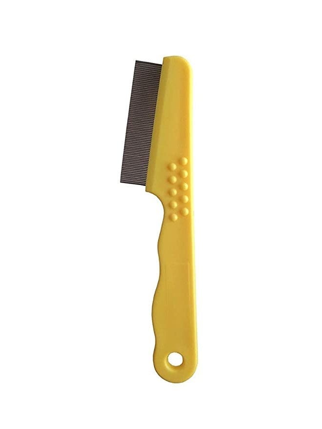 KittuPet Flea Comb Pet Cat Dog Lice Comb Nit Remover Grooming Brush Tools to Treatment & Remove Fleas, Mites, Ticks, Dandruff Flakes - Stainless Steel Fine Teeth- (yellow) - Image 3