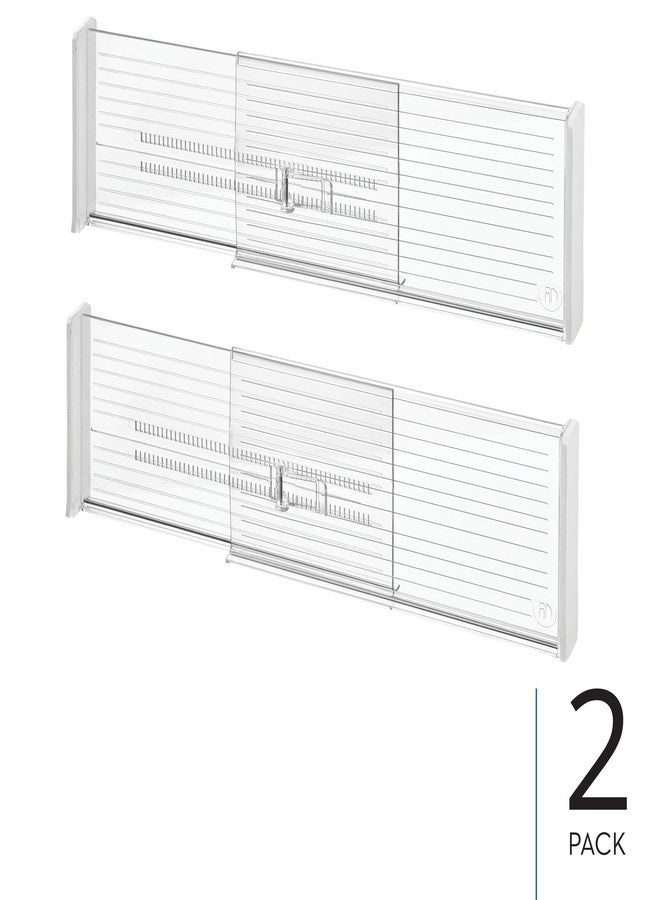 InterDesign iDesign Expandable Deep Drawer Dividers for Kitchen, Dresser, or Desk Drawers - Set of 2 - Clear - Image 2