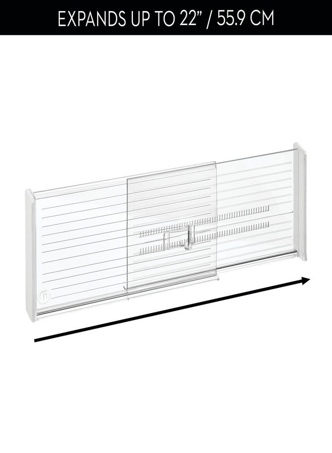 InterDesign iDesign Expandable Deep Drawer Dividers for Kitchen, Dresser, or Desk Drawers - Set of 2 - Clear - Image 4
