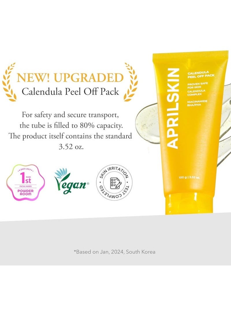 APRILSKIN Real Calendula Peel Off Pack, Facial Mask (Niacinamide +BHA/PHA) 100g  - Image 2