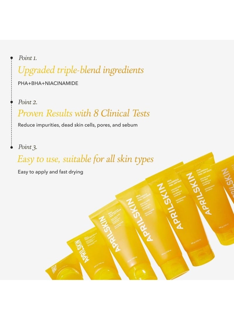 APRILSKIN Real Calendula Peel Off Pack, Facial Mask (Niacinamide +BHA/PHA) 100g  - Image 3