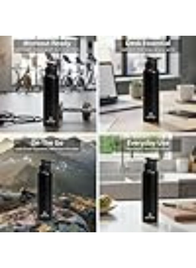 Speedex Stainless Steel Metal Water Bottle 1 Ltr 1000 ml, BIS Approved, Leak Proof Sipper Cap Bottle for Office, School, Gym, Travel, Daily Use for Men, Women, Kids, Adults, Black, Set of 3 - Image 5