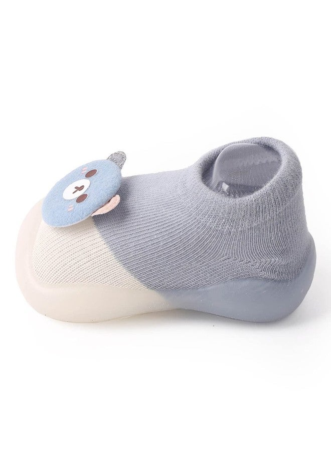 MEZON جوارب وأحذية أطفال من ميزون، مانعة للانزلاق، بنعل مطاطي ناعم، شباشب أطفال، جوارب قطنية شبكية خفيفة الوزن وجيدة التهوية (متعددة الألوان) (دب، 23-28 شهرًا) - Image 5