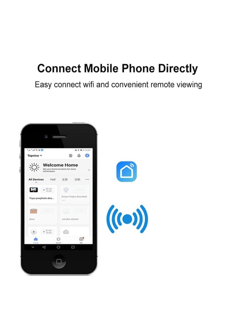 Generic - Wireless WiFi Door Peephole Camera Motion Detect Recording - Image 1