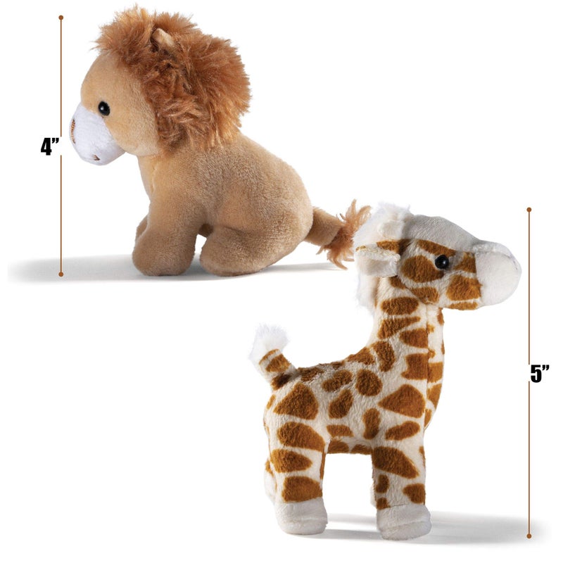 PREXTEX Safari Friends Stuffed Animal Gift Set - 5 Small Plush (Giraffe, Tiger, Lion, Polar Bear, Elephant) Zoo Animals - Machine Washable Stuffed Animals for Boys & Girls Ages 3-5+ - Image 5