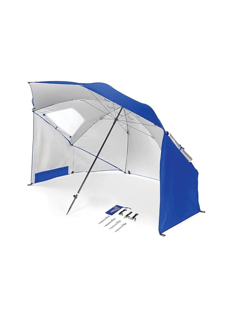 Generic Beach Umbrella Shelter with Carry Bag, Sun Rain Canopy Umbrella, All In One Fishing Bivvy Shelter, Brolly Umbrella With Sides UV Protection Suitable for Camping, Outdoor Barbecue, Beach, Garden（Blue）  - Image 1