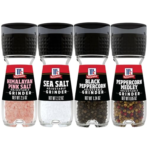 McCormick Grinder Essentials Variety Pack Non GMO Varieties Include Black Peppercorn Himalayan Pink Salt Peppercorn Medley  Sea Salt 647 oz - Image 1