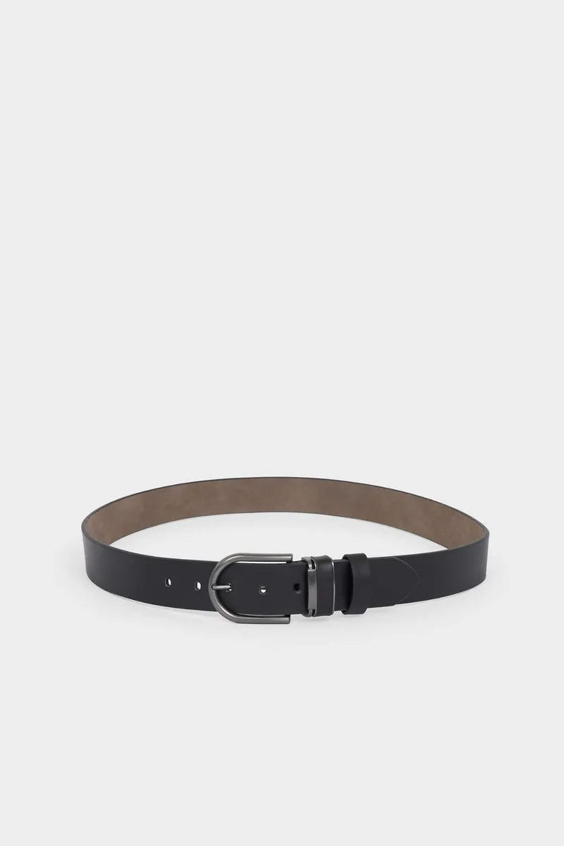 Man Rectangle Clasp Faux Leather