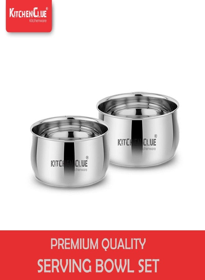 KITCHEN CLUE Stainless Steel Heavy Guage Quality Dinner Set of 26 Pcs, Exclusive & Attractive Kitchen Set for Home, Unbreakable & Highly Durable, Comes with Salt N Pepper and Salad Serving Bowl Set - Image 3