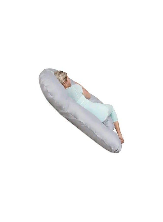 وسادة الحمل والأمومة المريحة على شكل حرف U من ماذر كومفورت، فضي - Image 3