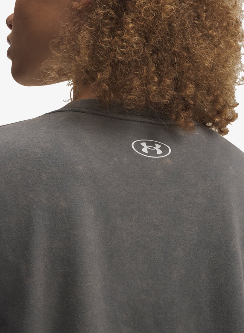 UNDER ARMOUR Rival Boxy Fit Washed T-Shirt - Image 3