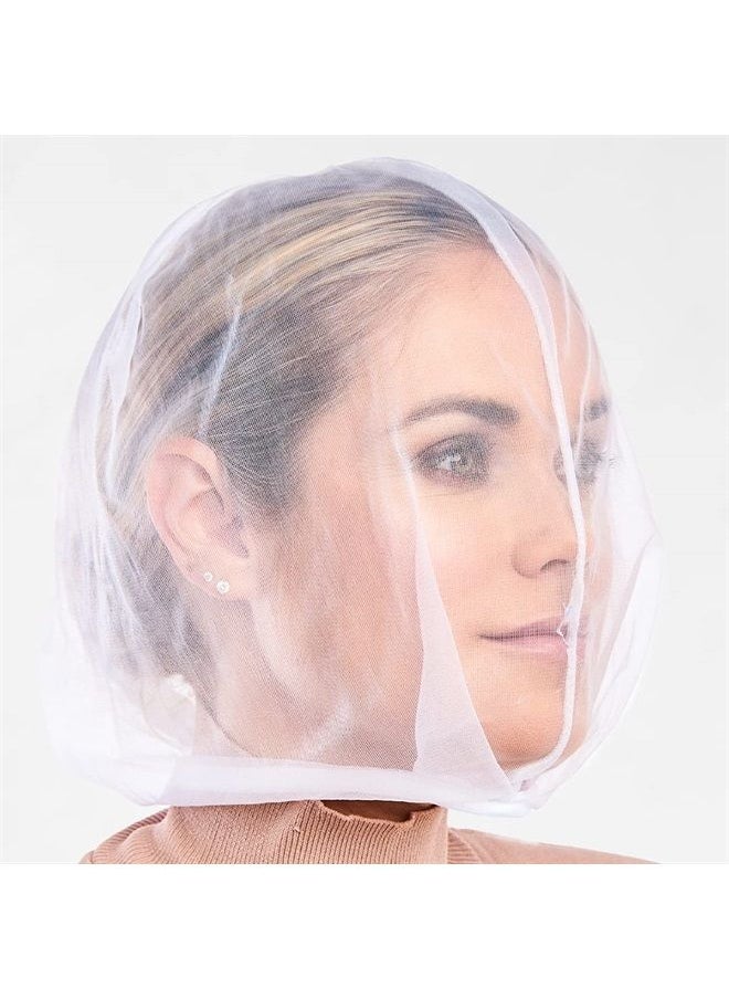 Betty Dain Makeup Protector Hood, Protects Hair and Make Up While Getting Dressed, Nylon Chiffon, Light and Airy, Triple Protection, Zipper closure, Machine Washable, White  - Image 3