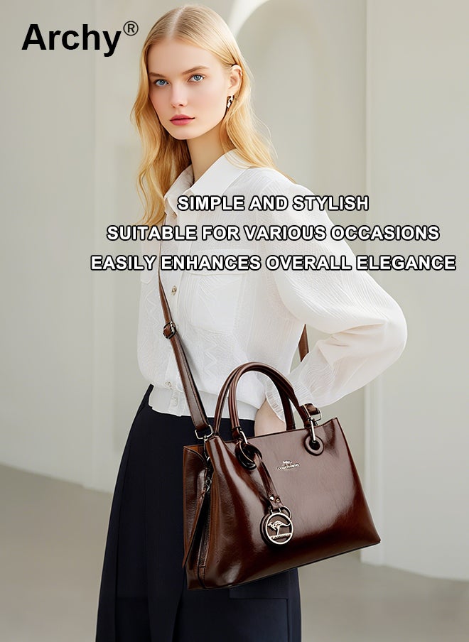 Archy Women's Stylish Tote Bag - Versatile PU Leather Handbag with Adjustable Strap, Multi-Pocket Design for Work & Daily Use  - Image 2
