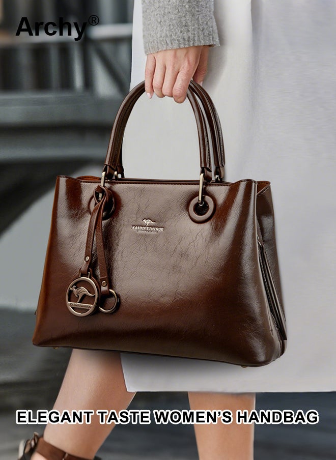 Archy Women's Stylish Tote Bag - Versatile PU Leather Handbag with Adjustable Strap, Multi-Pocket Design for Work & Daily Use  - Image 1