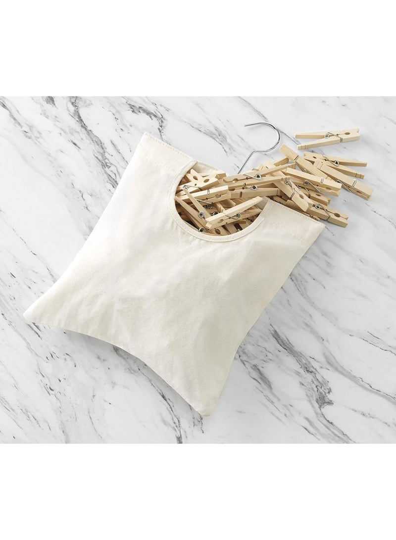 SOLARAE Canvas Clothespin Bag, 2 Pcs Canvas Clothespin Bag for Clothesline Outdoor Clothespin Storage Bag Portable Clothes Pin Hanging Bag Clothes Pins Holder Laundry Clothes Pin Organizer - Image 1