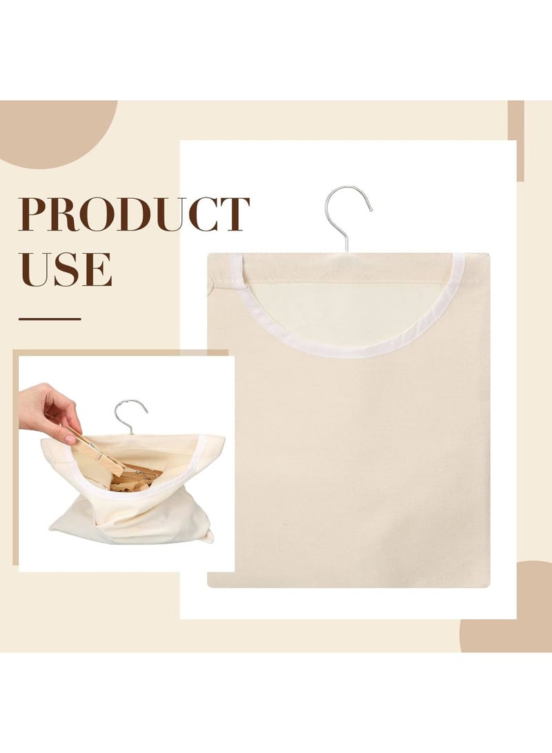 SOLARAE Canvas Clothespin Bag, 2 Pcs Canvas Clothespin Bag for Clothesline Outdoor Clothespin Storage Bag Portable Clothes Pin Hanging Bag Clothes Pins Holder Laundry Clothes Pin Organizer - Image 3