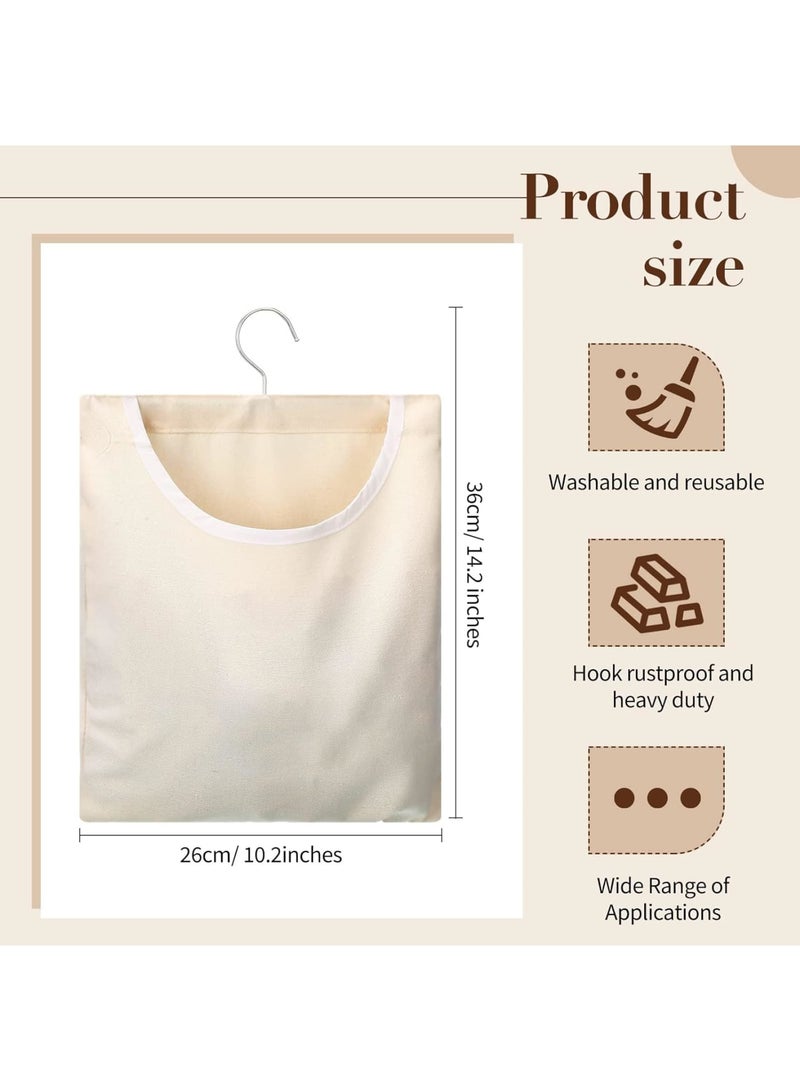 SOLARAE Canvas Clothespin Bag, 2 Pcs Canvas Clothespin Bag for Clothesline Outdoor Clothespin Storage Bag Portable Clothes Pin Hanging Bag Clothes Pins Holder Laundry Clothes Pin Organizer - Image 4