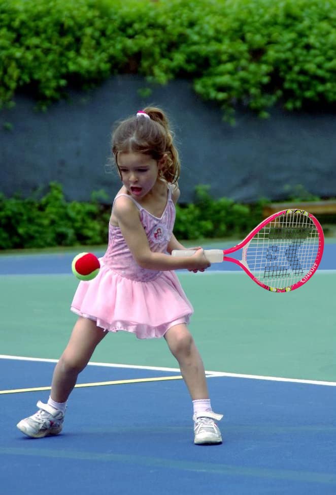 insum 17'' Junior Toddler Tennis Rackets for Little Kids Tennis Racquet for 2-4 Years (17inch-Pink) - Image 2