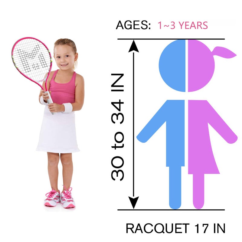 insum 17'' Junior Toddler Tennis Rackets for Little Kids Tennis Racquet for 2-4 Years (17inch-Pink) - Image 4
