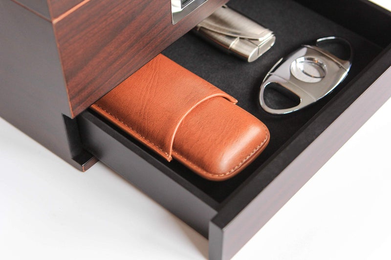 CASE ELEGANCE Two Cigar Travel Vegan Leather Case in Chestnut Brown by Case Elegance - Image 4