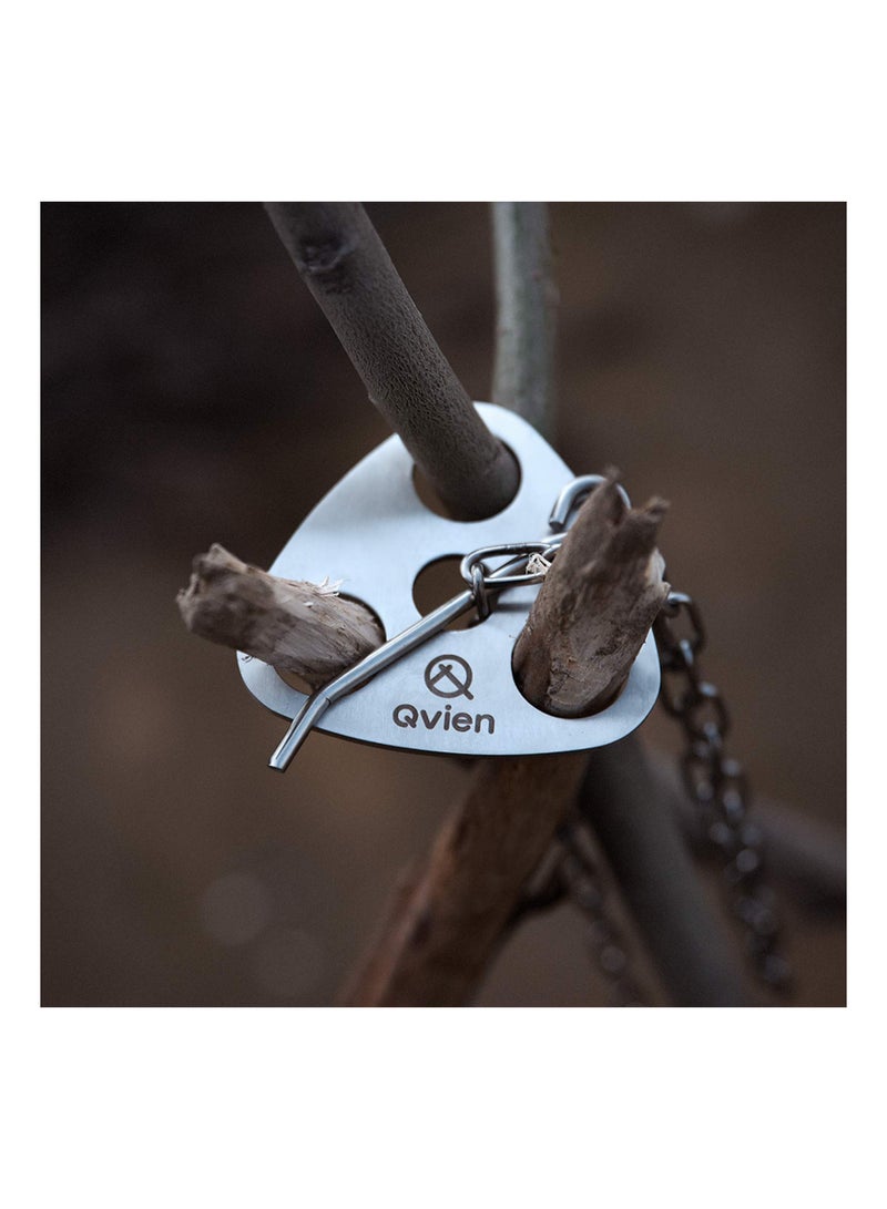 KASTWAVE Camping Tripod Board - Turn Branches Into Campfire Tripod, Stainless Steel Campfire Support Plate With Adjustable Chain For Hanging Cookware - Perfect Accessories For Outdoor Cooking - Image 1