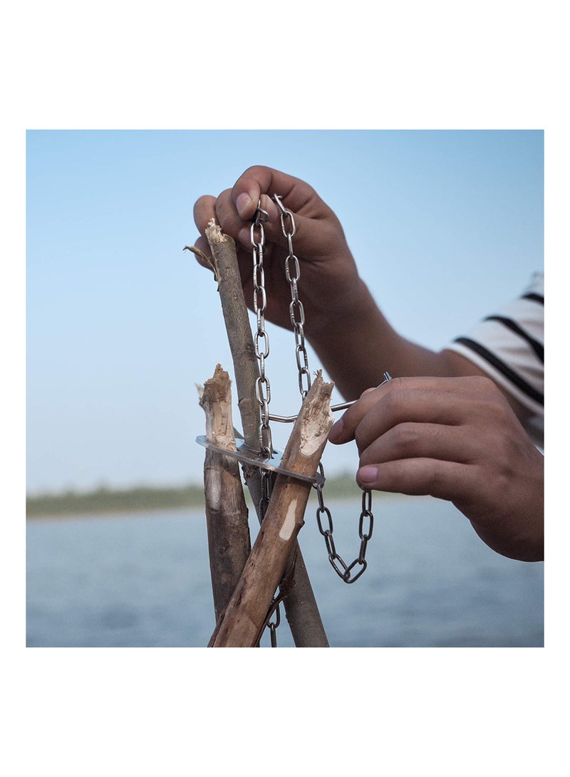 KASTWAVE Camping Tripod Board - Turn Branches Into Campfire Tripod, Stainless Steel Campfire Support Plate With Adjustable Chain For Hanging Cookware - Perfect Accessories For Outdoor Cooking - Image 3