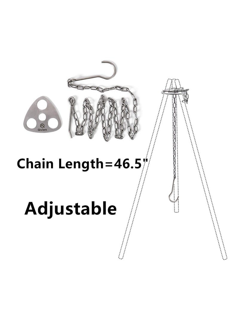 KASTWAVE Camping Tripod Board - Turn Branches Into Campfire Tripod, Stainless Steel Campfire Support Plate With Adjustable Chain For Hanging Cookware - Perfect Accessories For Outdoor Cooking - Image 5