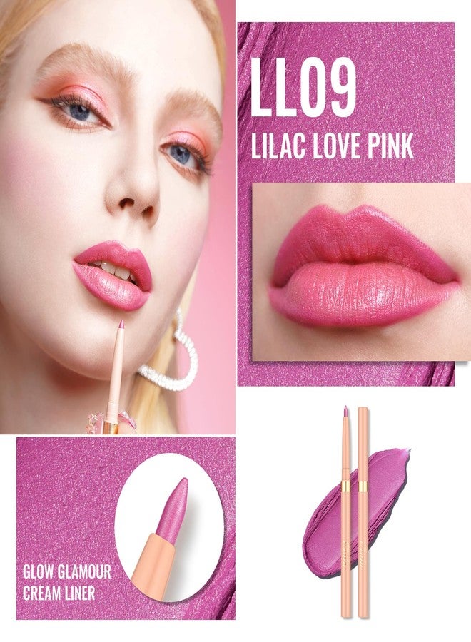 Oulac Waterproof Lipliner Pencil - Smooth and Creamy, Retractable Lip Makeup for Precision Application, Vegan & Cruelty-Free, LL09 Lilac Love Pink - Image 2