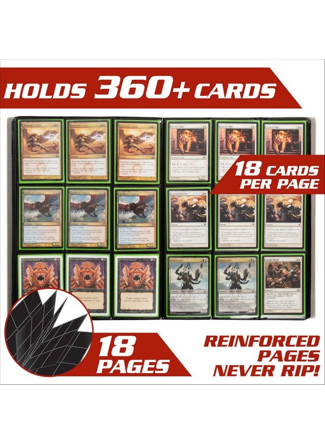 Monster Protectors Monster 9 Pocket Trading Card Binder -Holofoil Green Album, Anti-Theft & Anti-Drop TCG Protection w Side Loading Padded Pockets, Double Sided, Holds 360 Cards, For Sports, Gaming, Kpop, Gift  - Image 2