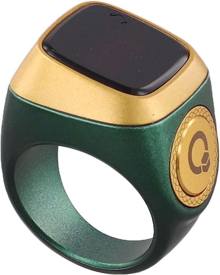 Digital Tasbih Ring With Vibration Reminder Waterproof Counter And Azan Alarm 20mm Green - Image 3