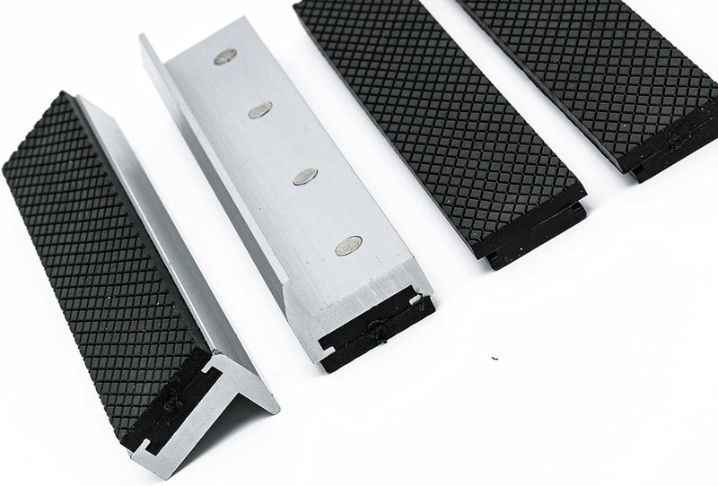 LLDSIMEX Aluminum Alloy Rubber Soft Vise Jaws with Strong Magnet Blocks Sold with Extra Spare Pair Rubber (6Inch) - Image 3