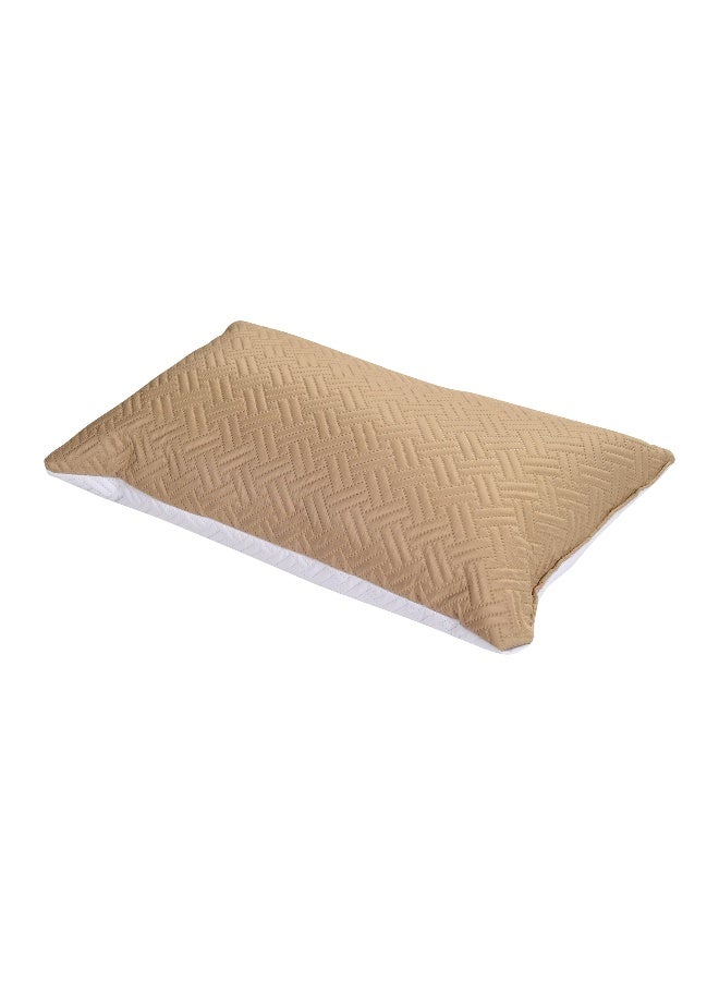 Status Contract Quilted Pillows | Standard Size Soft & Cozy Pillow for Neck & Back Rest | Premium 100% Cotton Pillow | Comfortable Deep Sleep Pillow | Best Pillows for Sleeping | (White & brown) - Image 3