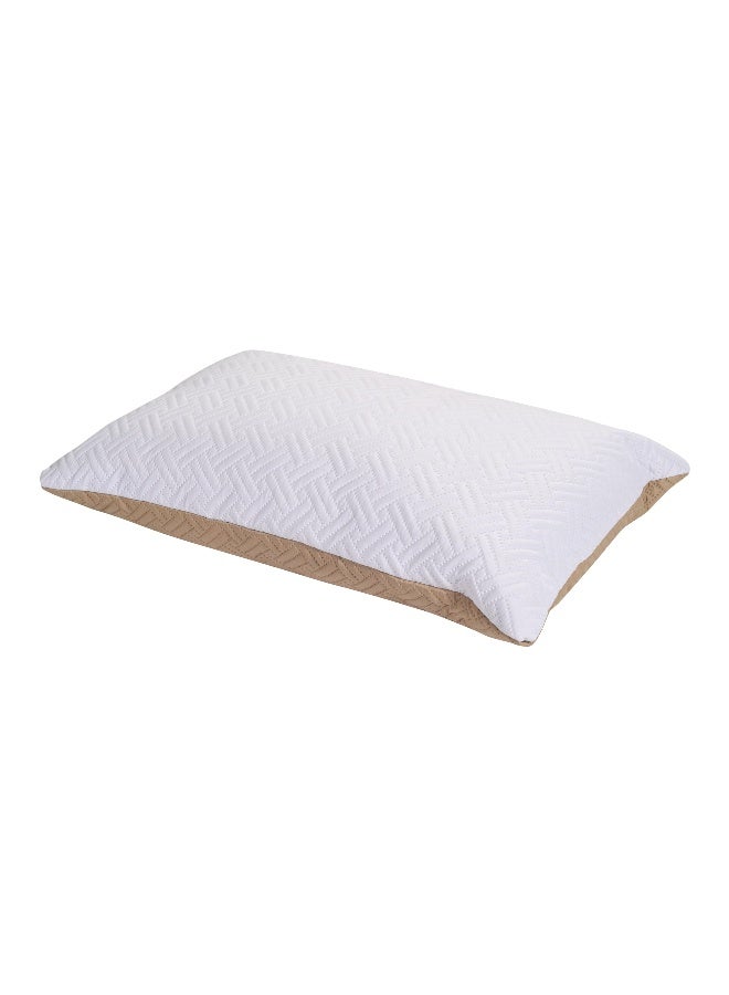 Status Contract Quilted Pillows | Standard Size Soft & Cozy Pillow for Neck & Back Rest | Premium 100% Cotton Pillow | Comfortable Deep Sleep Pillow | Best Pillows for Sleeping | (White & brown) - Image 2