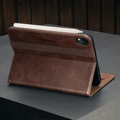 TORRO Case Compatible with iPad mini 7/6 – Genuine Leather iPad mini 7th / 6th Generation (2024/2021) Cover with Stand Function, Apple Pencil Connectivity and Wake Sleep Function (Dark Brown) - Image 3