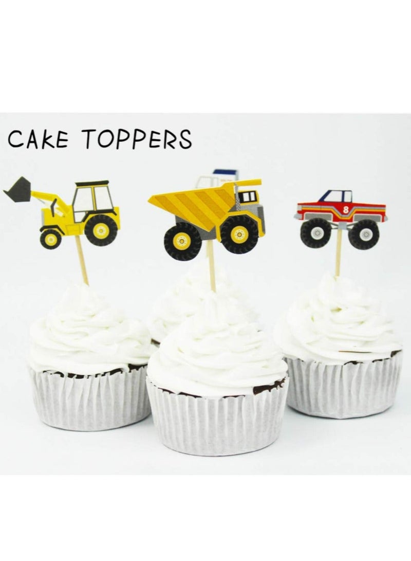 XiuWoo Construction Birthday Party Supplies, Dump Truck Decorations with Printed Balloons Vehicle Banner for Theme - Image 4