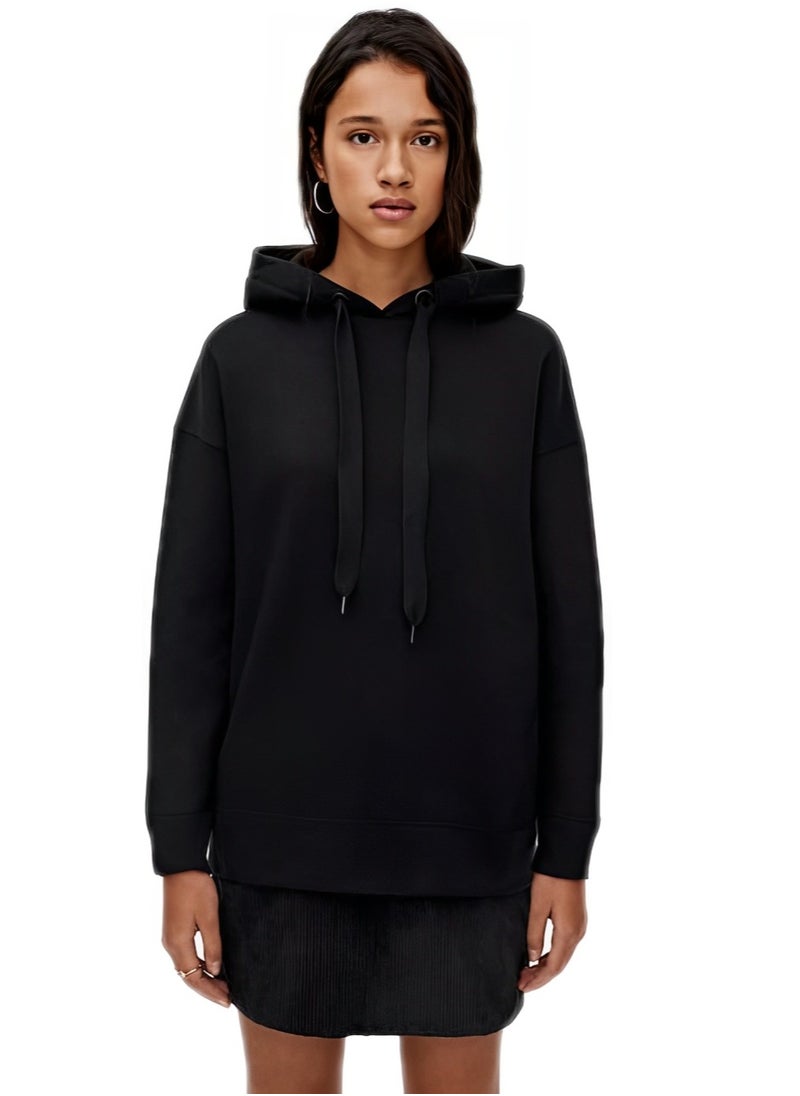 LOUD UNIVERSE Women’s Oversized Black Hoodie – Long Sleeve Hooded Sweatshirt with Pockets – Loose Fit Cotton Blend Pullover  - Image 1