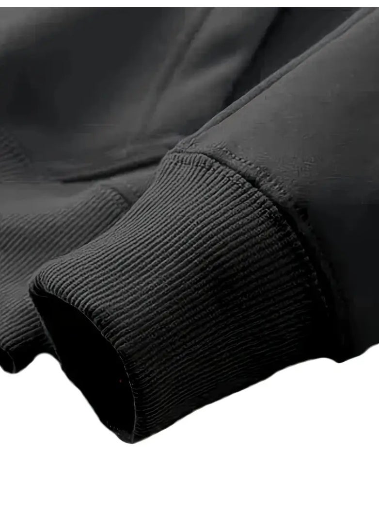 LOUD UNIVERSE Women’s Oversized Black Hoodie – Long Sleeve Hooded Sweatshirt with Pockets – Loose Fit Cotton Blend Pullover  - Image 3