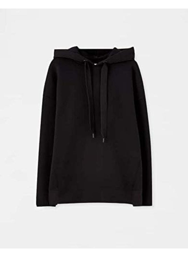 LOUD UNIVERSE Women’s Oversized Black Hoodie – Long Sleeve Hooded Sweatshirt with Pockets – Loose Fit Cotton Blend Pullover  - Image 2