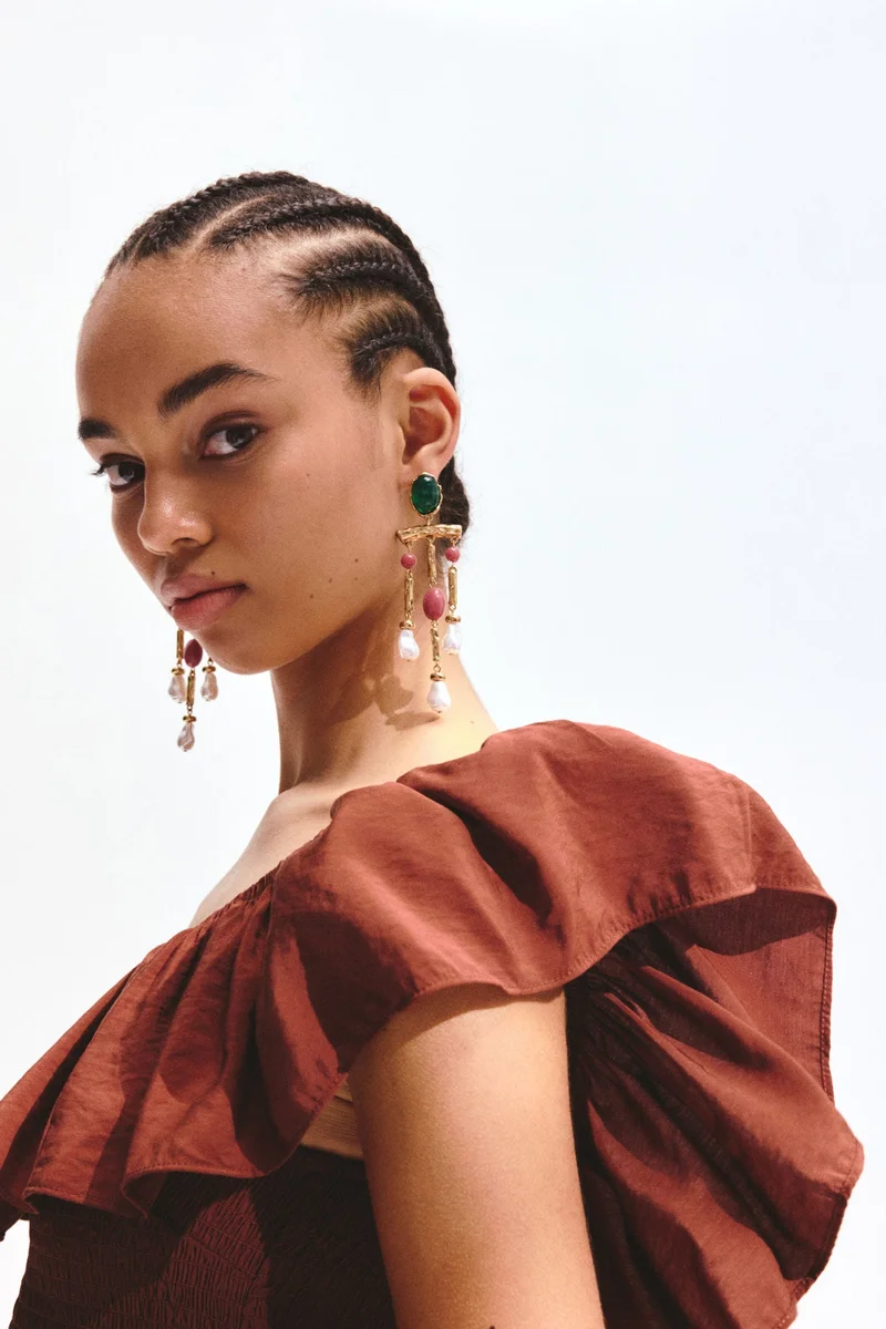 H&M  Flounced off-the-shoulder dress for Women | Best Price UAE