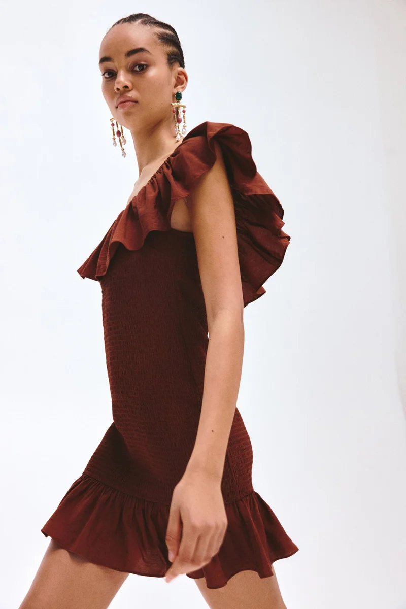 H&M  Flounced off-the-shoulder dress for Women | Best Price UAE