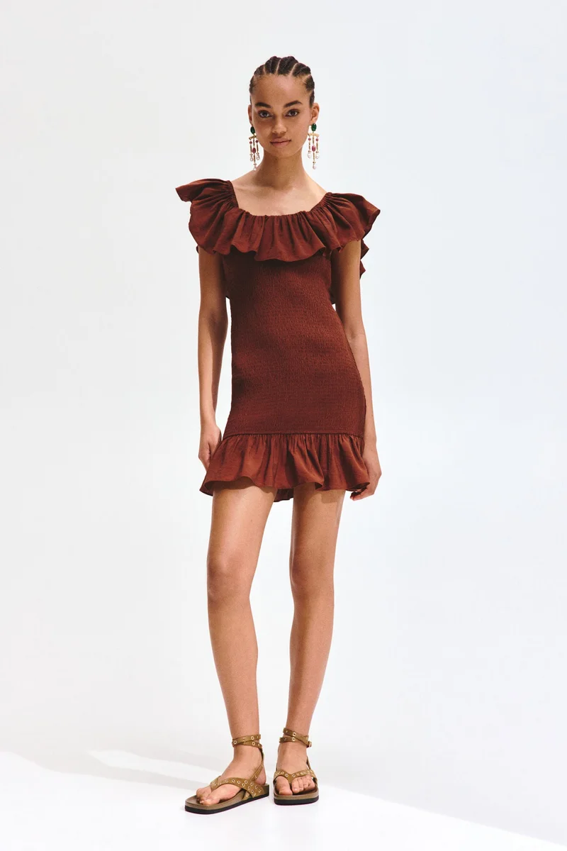 H&M  Flounced off-the-shoulder dress for Women | Best Price UAE