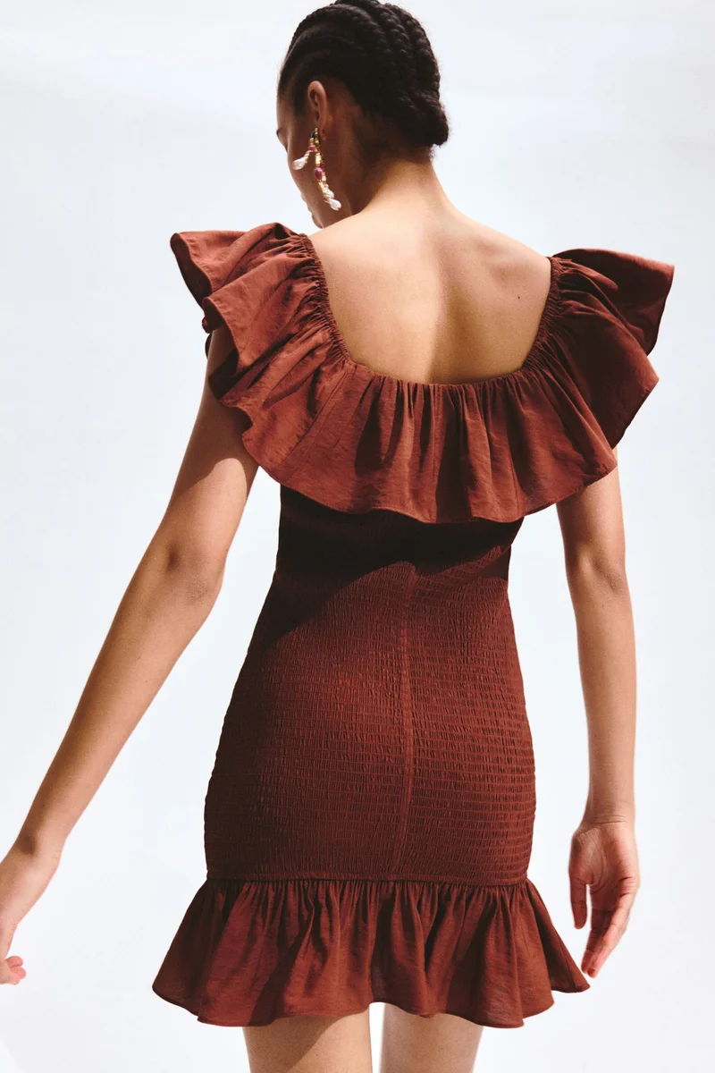 H&M  Flounced off-the-shoulder dress for Women | Best Price UAE