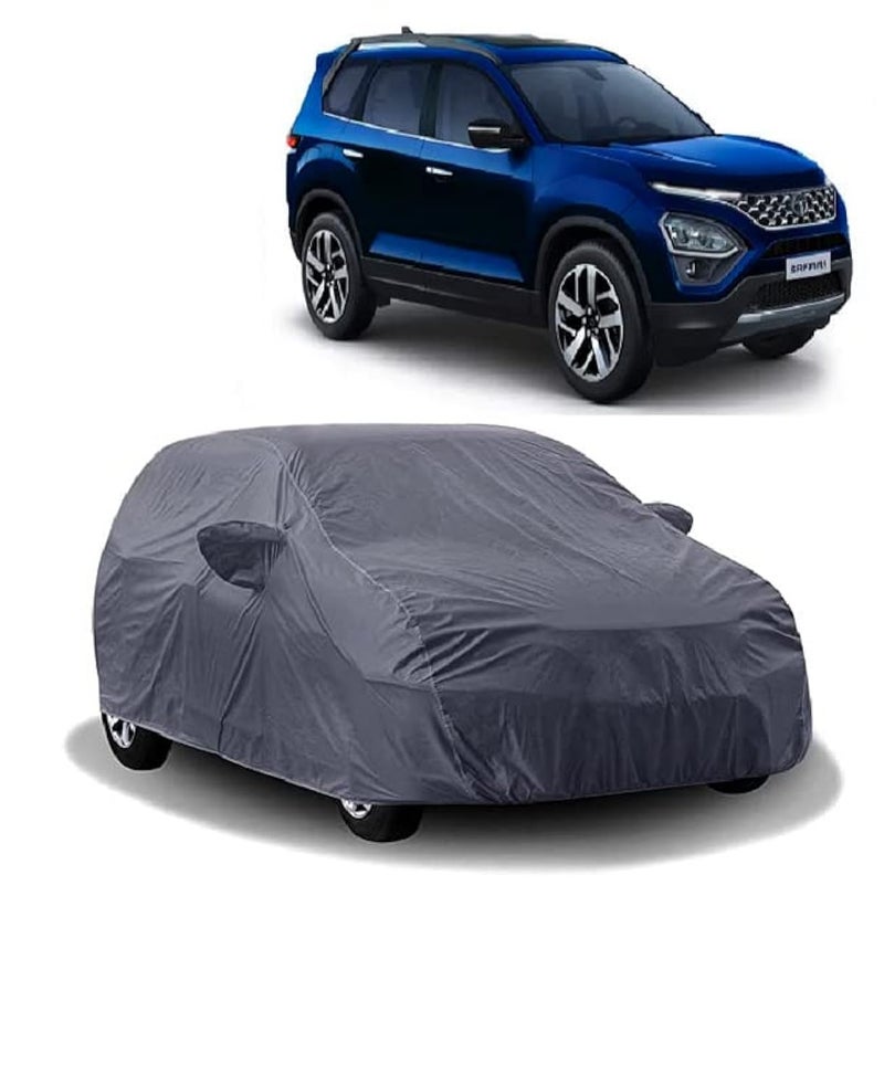Carigiri Grey Car Body Cover for Tata Safari (Triple Stitched,Mirror Pockets,UV Resistant,Dustproof)(Models-2021,2022) - Image 1