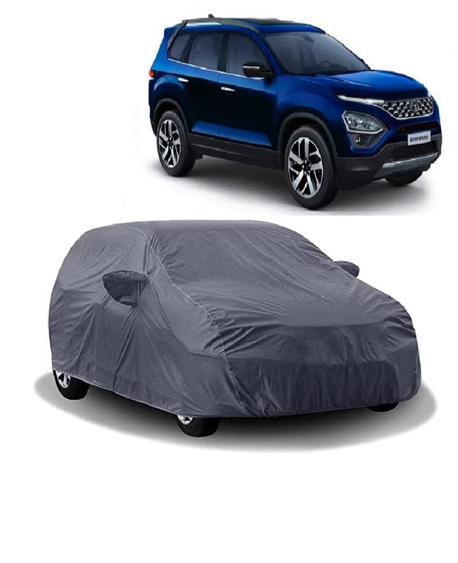 Carigiri Grey Car Body Cover for Tata Safari (Triple Stitched,Mirror Pockets,UV Resistant,Dustproof)(Models-2021,2022) - Image 2