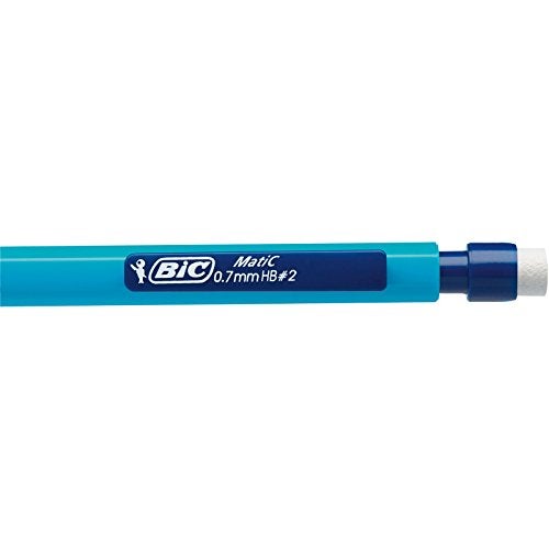 Bic Matic Fun 0.7mm Mechanical Pencils - Assorted Colours, Box of 12,Yellow,Blue,Green,White - Image 4