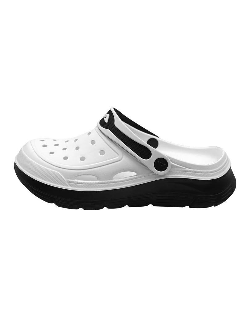 Adda TM-Stride White & Black Arch Support Men Clogs - Image 1