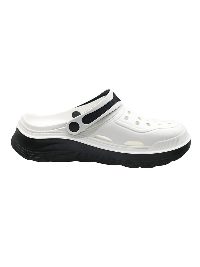 Adda TM-Stride White & Black Arch Support Men Clogs - Image 3