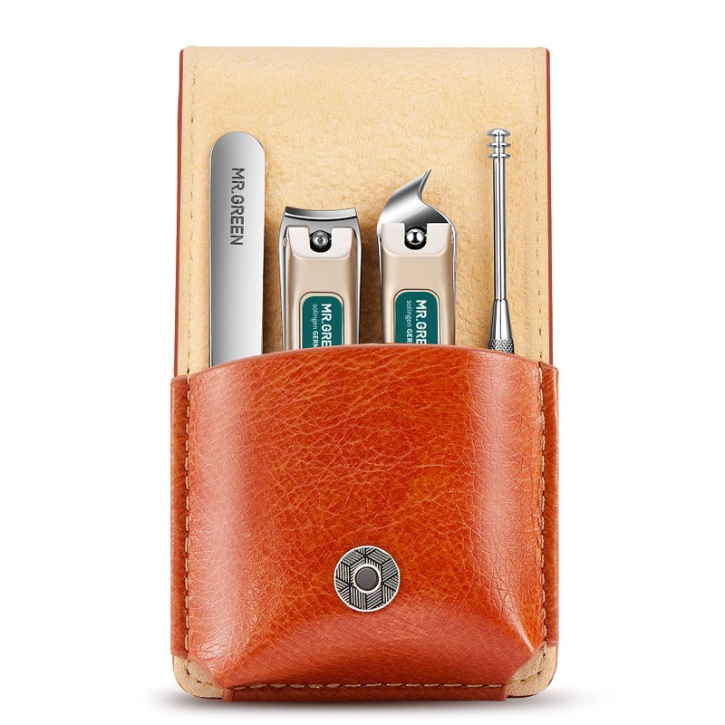 MRGREEN Portable Manicure Sets Pedicure kits Stainless Steel Nail Clippers Tool Travel Grooming Case Nail Scissors Gift Box Mr6103